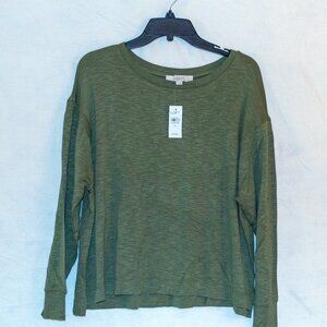 LOFT Women’s Medium Green Long Sleeve Top – NWT